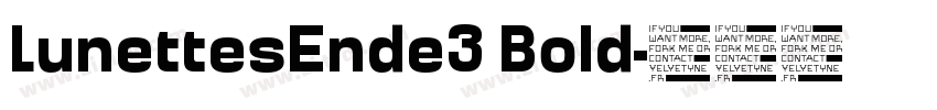 LunettesEnde3 Bold字体转换